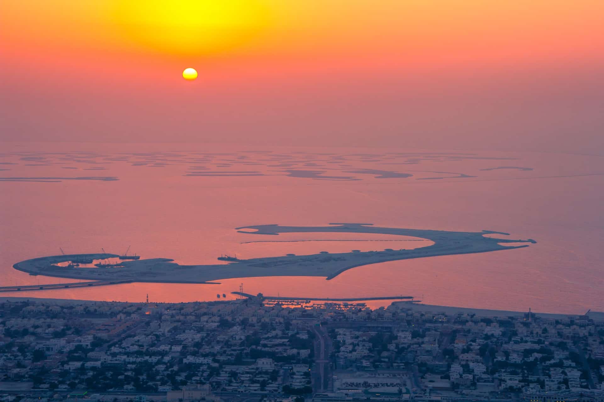 coucher de soleil sur le Burj Khalifa