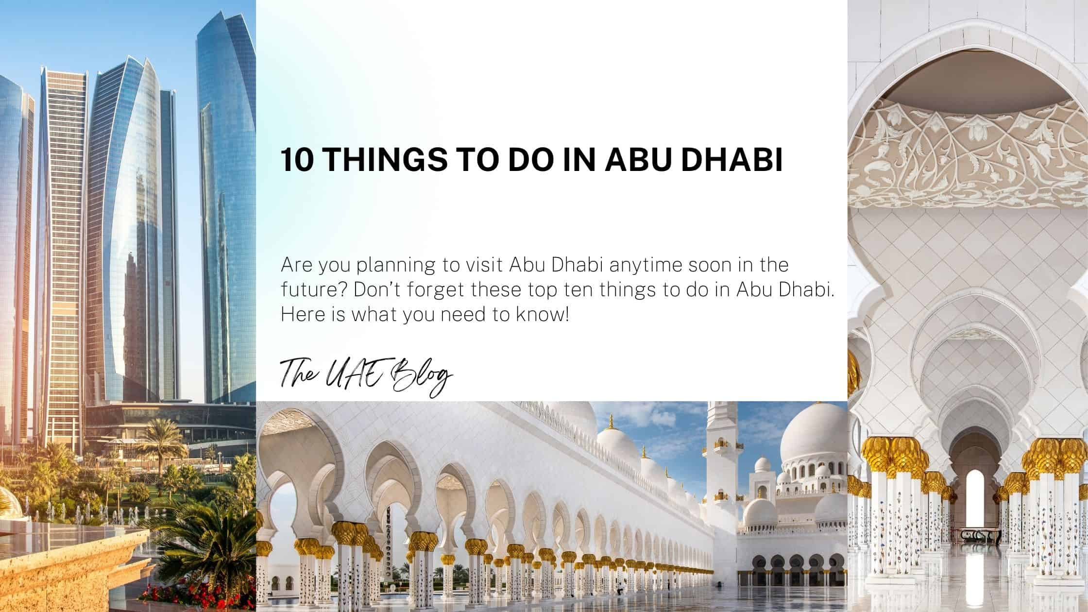 10 things to do in Abu Dhabi