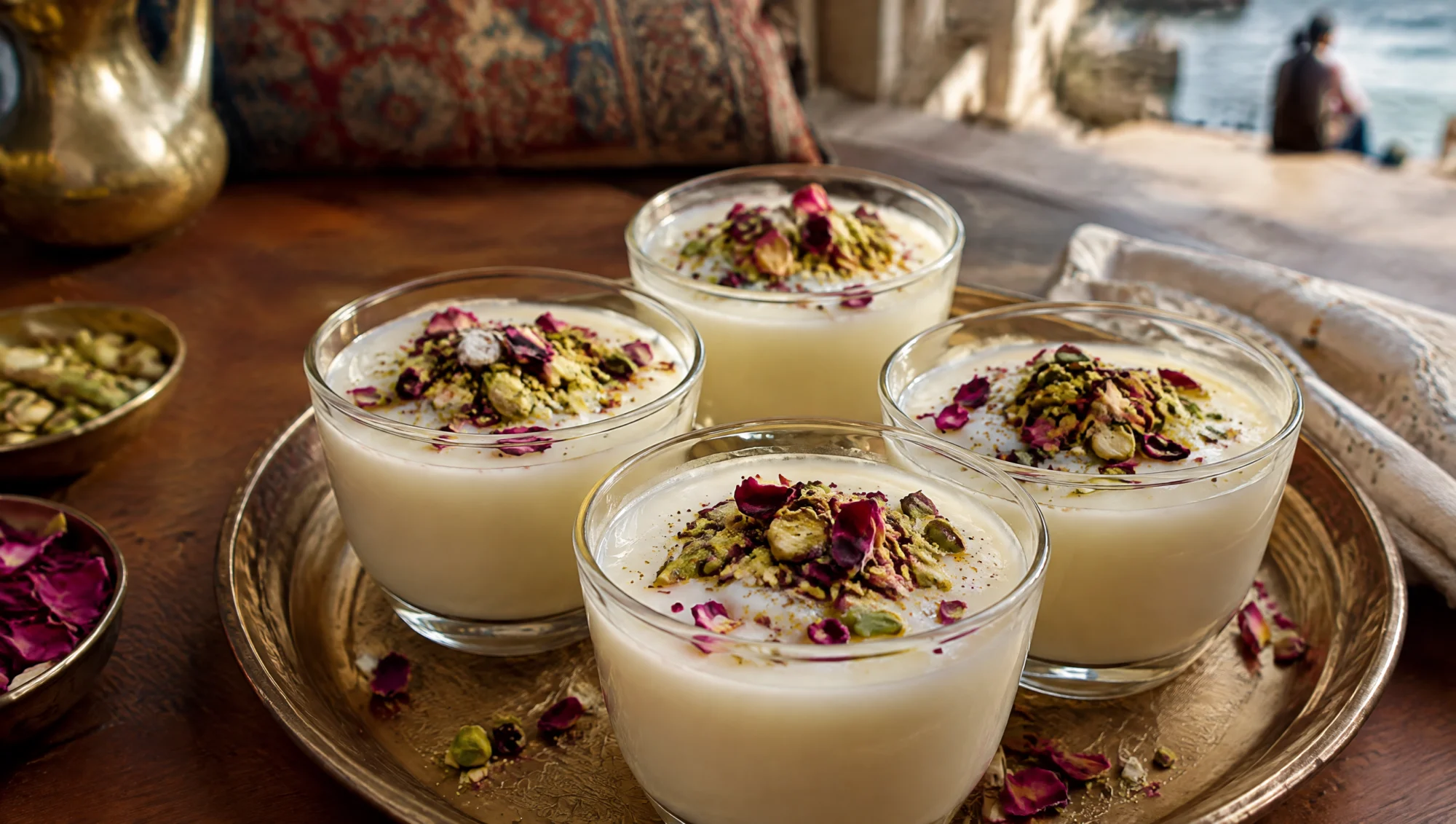 Mahalabia, crème de lait aux pistaches