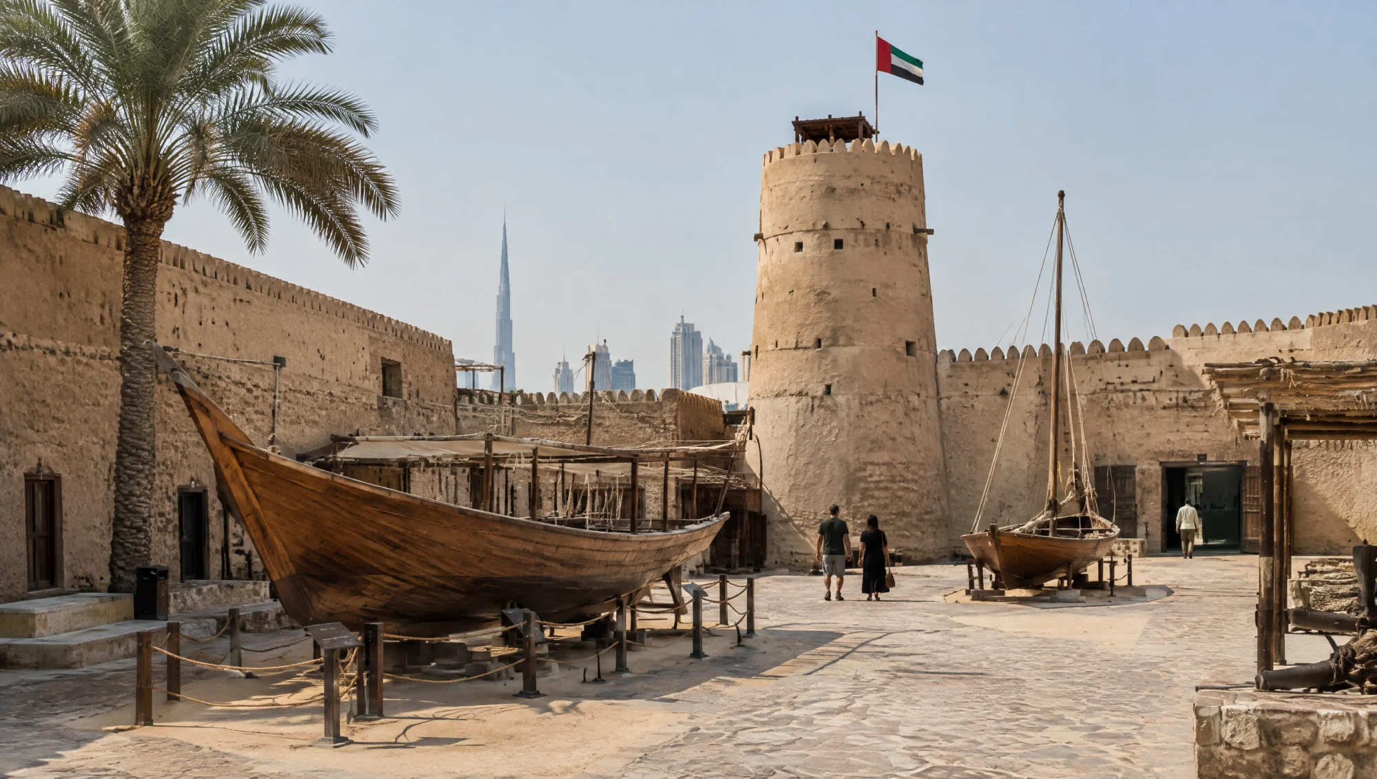 فناء متحف في حصن تاريخي بدبي